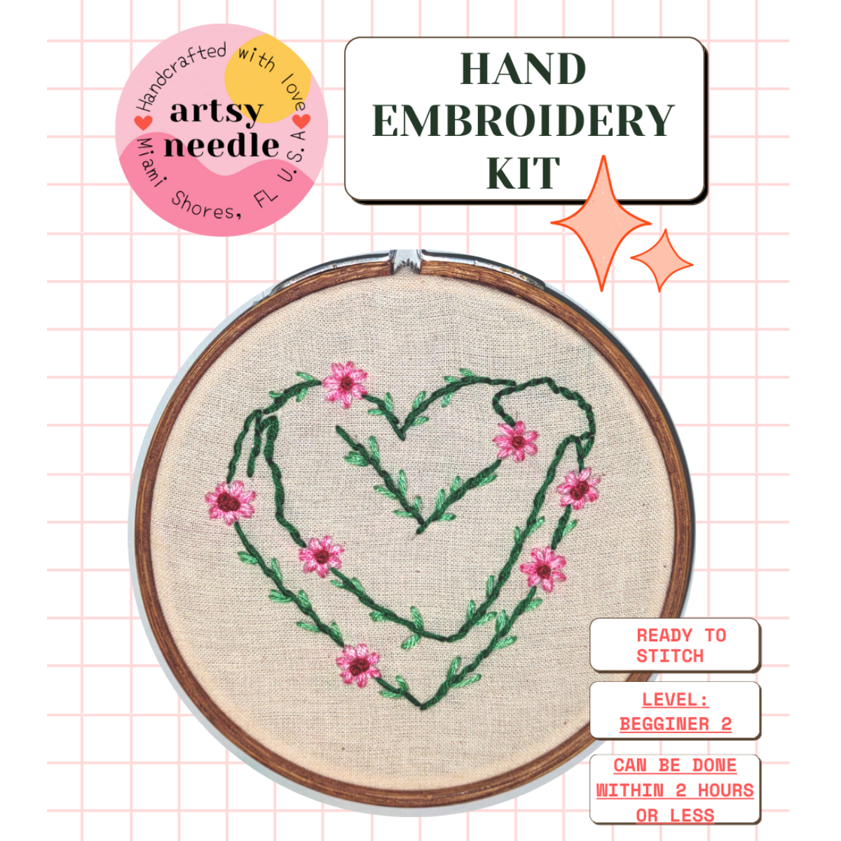 Self Love Blooming Hand Embroidery KIT for Beginners – Artsy Needle
