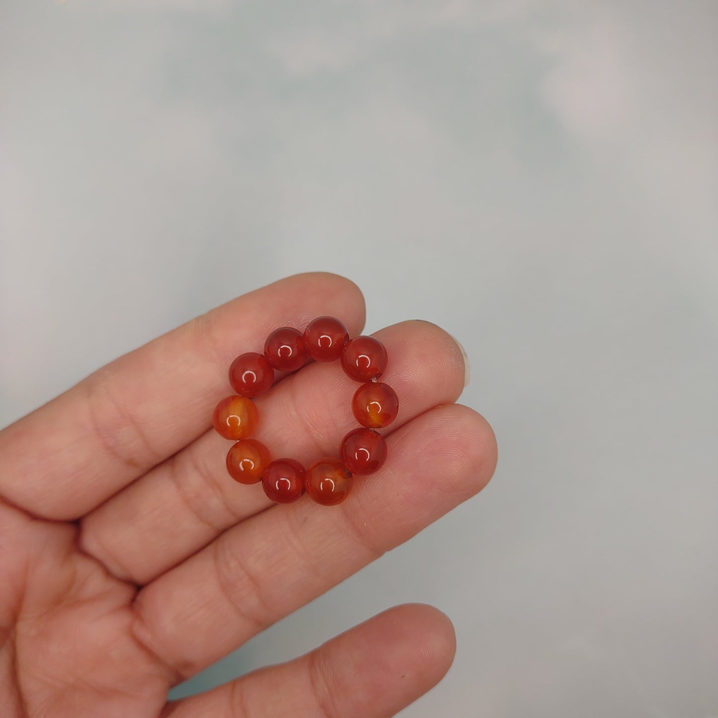 Amber Beads Fidgeting Ring