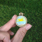 Handmade Embroidered Beach Landscape Pendant Necklace