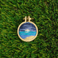 Handmade Embroidered Florida Moonrise Landscape Pendant