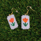 Hand Embroidered Tulip Earrings