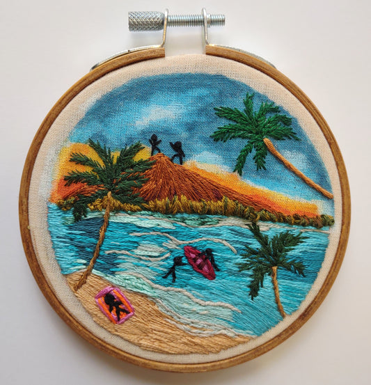 Hidden Haven -Hand Embroidery Miniature Scenery Landscape Art- Wanderlust Collection