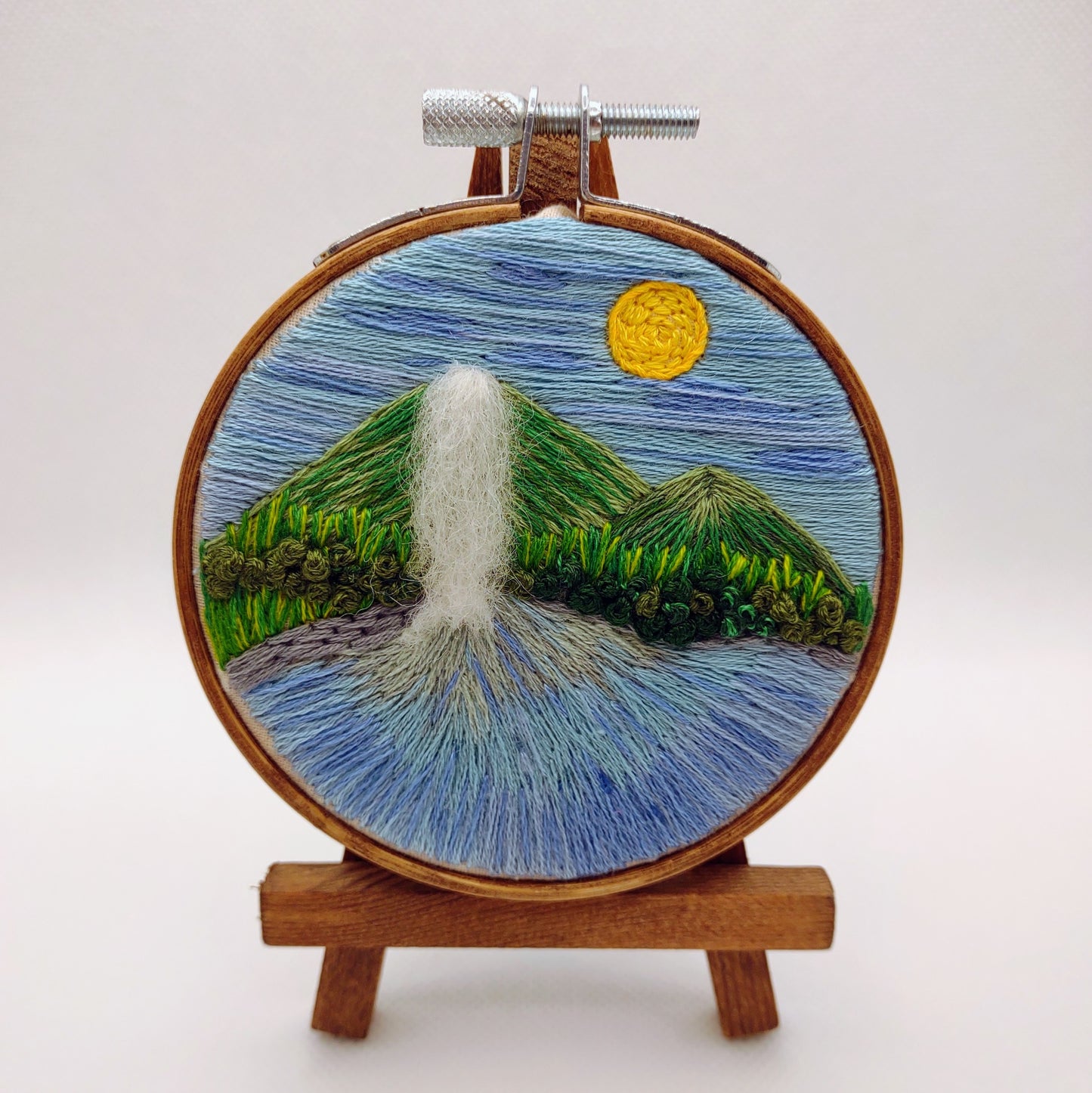 Majesty Waterfall - Hand Embroidery Miniature Scenery Landscape Art- Wanderlust Collection