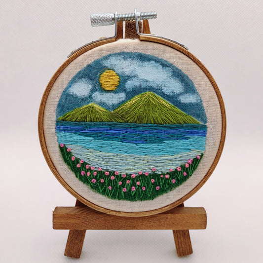 Vista Serenity- Hand Embroidery Miniature Scenery Landscape Art- Wanderlust Collection