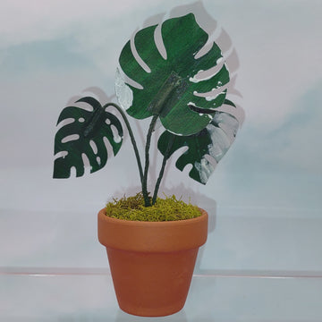 Tiny Magical Paper House Plant in Clay Pot - 3 Leaf