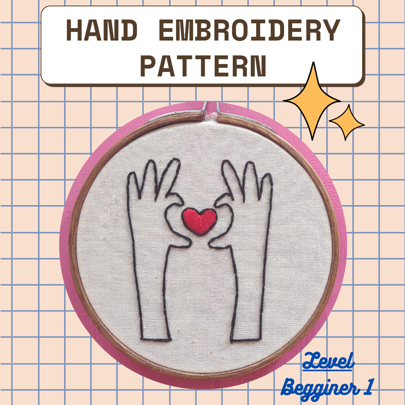 Hands Love Hand Embroidery Pattern PDF