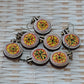 Handmade Embroidered Veggie Pizza Necklace