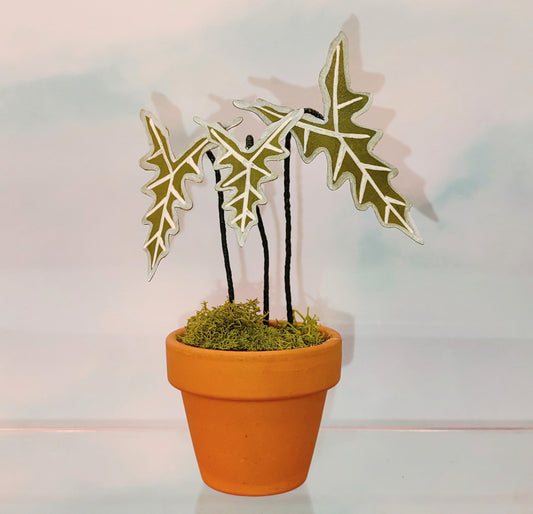 Tiny Magical Paper House Plant in Clay Pot- DECORATIVE