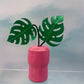 Tiny Monstera Deliciosa House Plant in Painted Cork Vase- DECORATIVE MAGNET